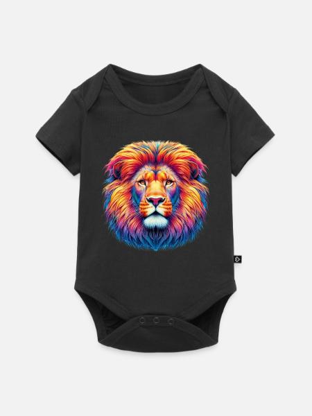 Löwe - Baby Premium Kurzarmbody - Schwarz