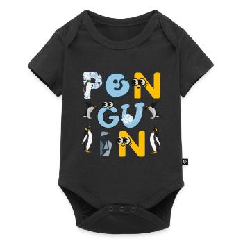 Penguin Friends Playful Typography - Baby Premium short-sleeve bodysuit - black - Front