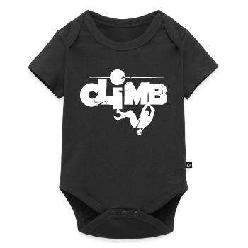 climb klettern Kletterschule Felsen Berge Symbol - Baby Premium Kurzarmbody - Schwarz - Vorne