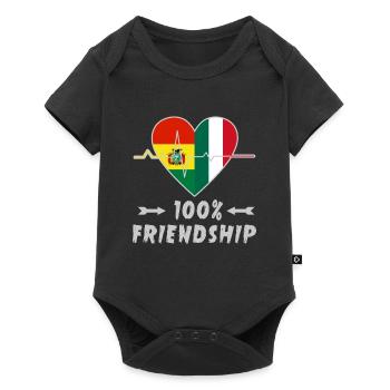Bolivia and Italy 100% friendship - Baby Premium short-sleeve bodysuit - black - Front