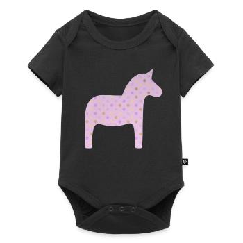 Dala Horse Pink Dots Scandinavian Sweden Decoration - Baby Premium short-sleeve bodysuit - black - Front