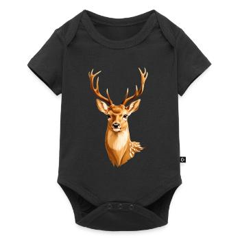 Cerf doré - Body à manches courtes Premium Bébé - noir - Devant