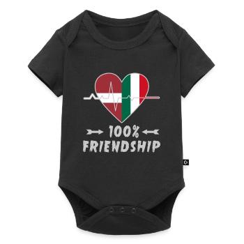 100 % amitié entre la Lettonie et l'Italie - Body à manches courtes Premium Bébé - noir - Devant