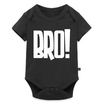 Bro! Großes Blockbuchstaben-Statement - Baby Premium Kurzarmbody - Schwarz - Vorne
