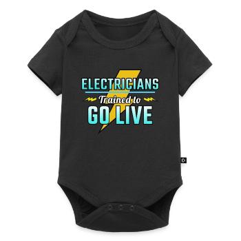 Elektriker Humor Elektrotechniker Ingenieur - Baby Premium Kurzarmbody - Schwarz - Vorne