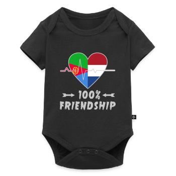 Eritrea und Niederlande 100% Freundschaft - Baby Premium Kurzarmbody - Schwarz - Vorne