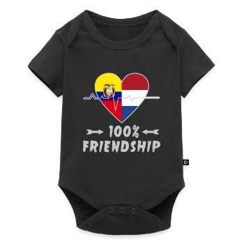 Ecuador and Netherlands 100% friendship - Baby Premium short-sleeve bodysuit - black - Front