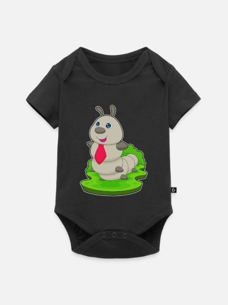 Raupe Krawatte - Baby Premium Kurzarmbody - Schwarz