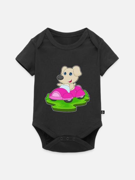 Hund Auto - Baby Premium Kurzarmbody - Schwarz