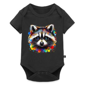 Raccoon - Baby Premium short-sleeve bodysuit - black - Front