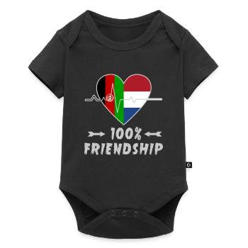 Afghanistan and the Netherlands 100% friendship - Baby Premium short-sleeve bodysuit - black - Front
