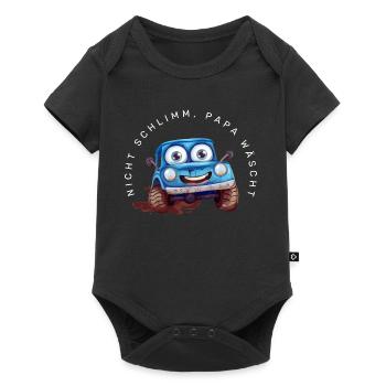 Nicht schlimm, Papa wäscht (Car) - Baby Premium Kurzarmbody - Schwarz - Vorne