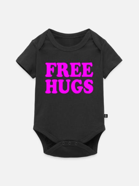 Free hugs - Baby Premium Kurzarmbody - Schwarz
