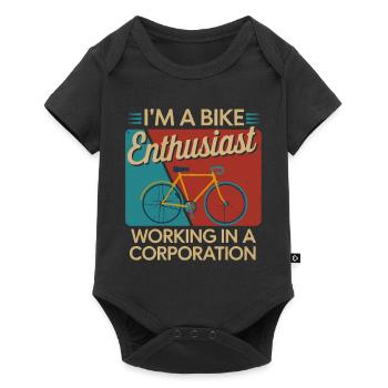 Passionné de vélo Vie d’entreprise - Body à manches courtes Premium Bébé - noir - Devant