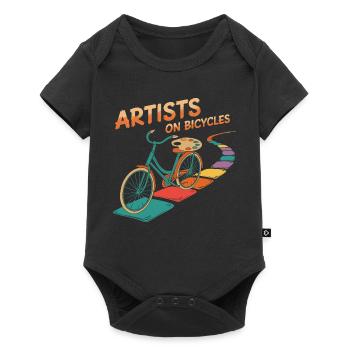 Artists on Bicycles - Baby Premium short-sleeve bodysuit - black - Front