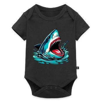Shark - Baby Premium short-sleeve bodysuit - black - Front