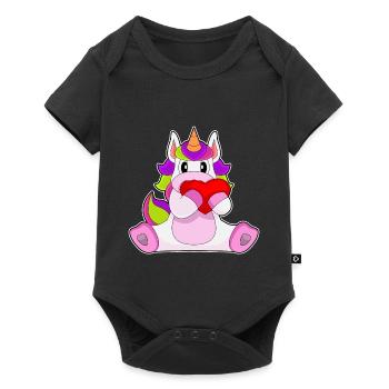 Unicorn Heart - Baby Premium short-sleeve bodysuit - black - Front