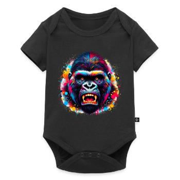 Gorilla - Baby Premium short-sleeve bodysuit - black - Front