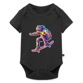 Skateur rétro - Body à manches courtes Premium Bébé - noir - Devant