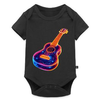 Ukulele Synthwave - Baby Premium Kurzarmbody - Schwarz - Vorne