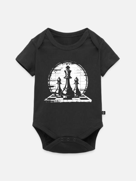 Schachfiguren Grafik - Baby Premium Kurzarmbody - Schwarz