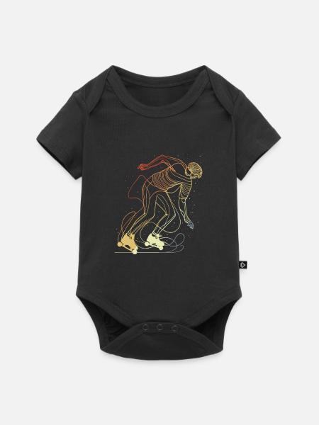 Retro Roller Skater - Baby Premium Kurzarmbody - Schwarz