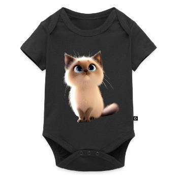 Birma Katze Heilige Birmakatze Süße Birma Katzen - Baby Premium Kurzarmbody - Schwarz - Vorne