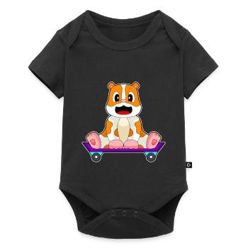 Hamster Skater Skateboard - Body à manches courtes Premium Bébé - noir - Devant