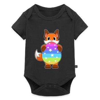 Fuchs Ostern Osterei - Baby Premium Kurzarmbody - Schwarz - Vorne