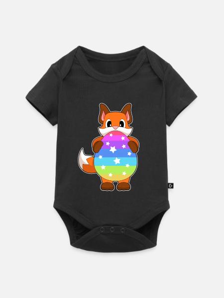 Fuchs Ostern Osterei - Baby Premium Kurzarmbody - Schwarz