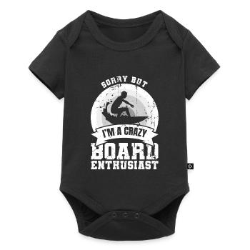 Blague sur le surfeur de vagues - Body à manches courtes Premium Bébé - noir - Devant