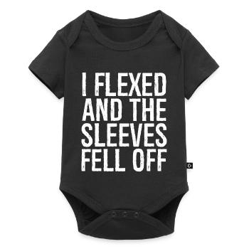 I flexed and the sleeves fell off - Baby Premium short-sleeve bodysuit - black - Front