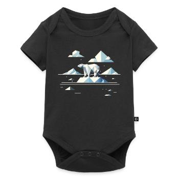 Geometric Polar Bear on Floe–Arctic Calm - Baby Premium short-sleeve bodysuit - black - Front
