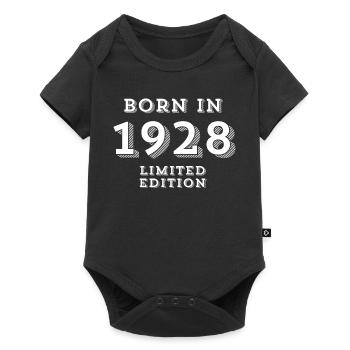 1928, date de naissance, année de naissance - Body à manches courtes Premium Bébé - noir - Devant