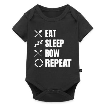 Eat Sleep Row Repeat - Baby Premium Kurzarmbody - Schwarz - Vorne
