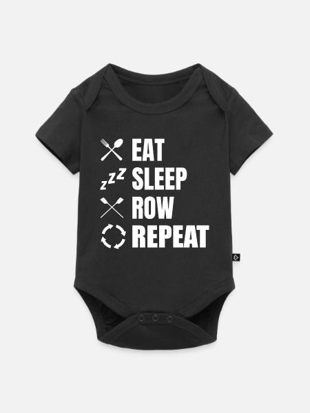 Eat Sleep Row Repeat - Baby Premium Kurzarmbody - Schwarz
