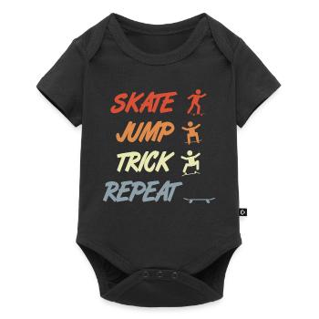 Patiner, sauter, faire des figures, répéter - Body à manches courtes Premium Bébé - noir - Devant