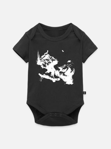 Snowboarding Grafik - Baby Premium Kurzarmbody - Schwarz