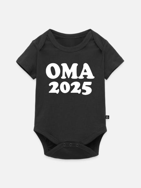 Oma 2025 - Baby Premium Kurzarmbody - Schwarz