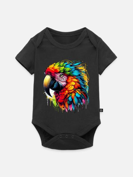 Papagei - Baby Premium Kurzarmbody - Schwarz