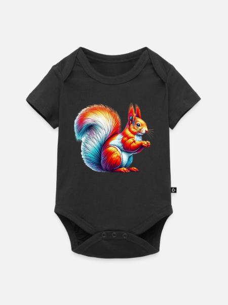 Eichhörnchen - Baby Premium Kurzarmbody - Schwarz