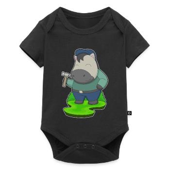 Pferd Handwerker Hammer Handwerk - Baby Premium Kurzarmbody - Schwarz - Vorne