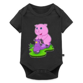 Trottinette Pig - Body à manches courtes Premium Bébé - noir - Devant