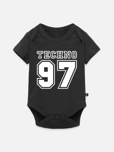 TECHNO 97 - Baby Premium Kurzarmbody - Schwarz