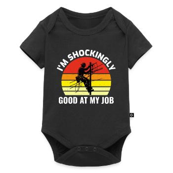 Lineman Humor Shockingly Good Job Electricity Work - Baby Premium short-sleeve bodysuit - black - Front