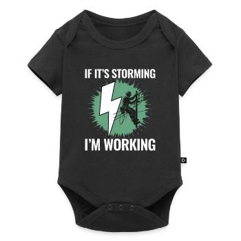 Lineman Storm Work Brave Dedicated Hero - Baby Premium short-sleeve bodysuit - black - Front
