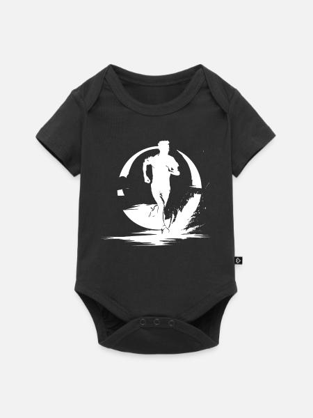 Marathon Junge Zeichnung - Baby Premium Kurzarmbody - Schwarz