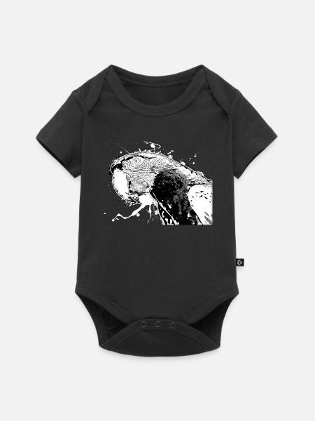 Papagei - Baby Premium Kurzarmbody - Schwarz