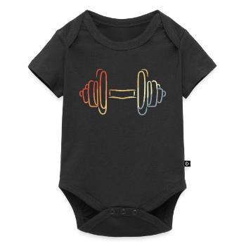 Fitness Dumbbell Sketch - Baby Premium short-sleeve bodysuit - black - Front