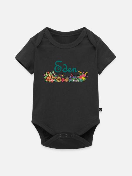 Blumen und Paradies - Baby Premium Kurzarmbody - Schwarz